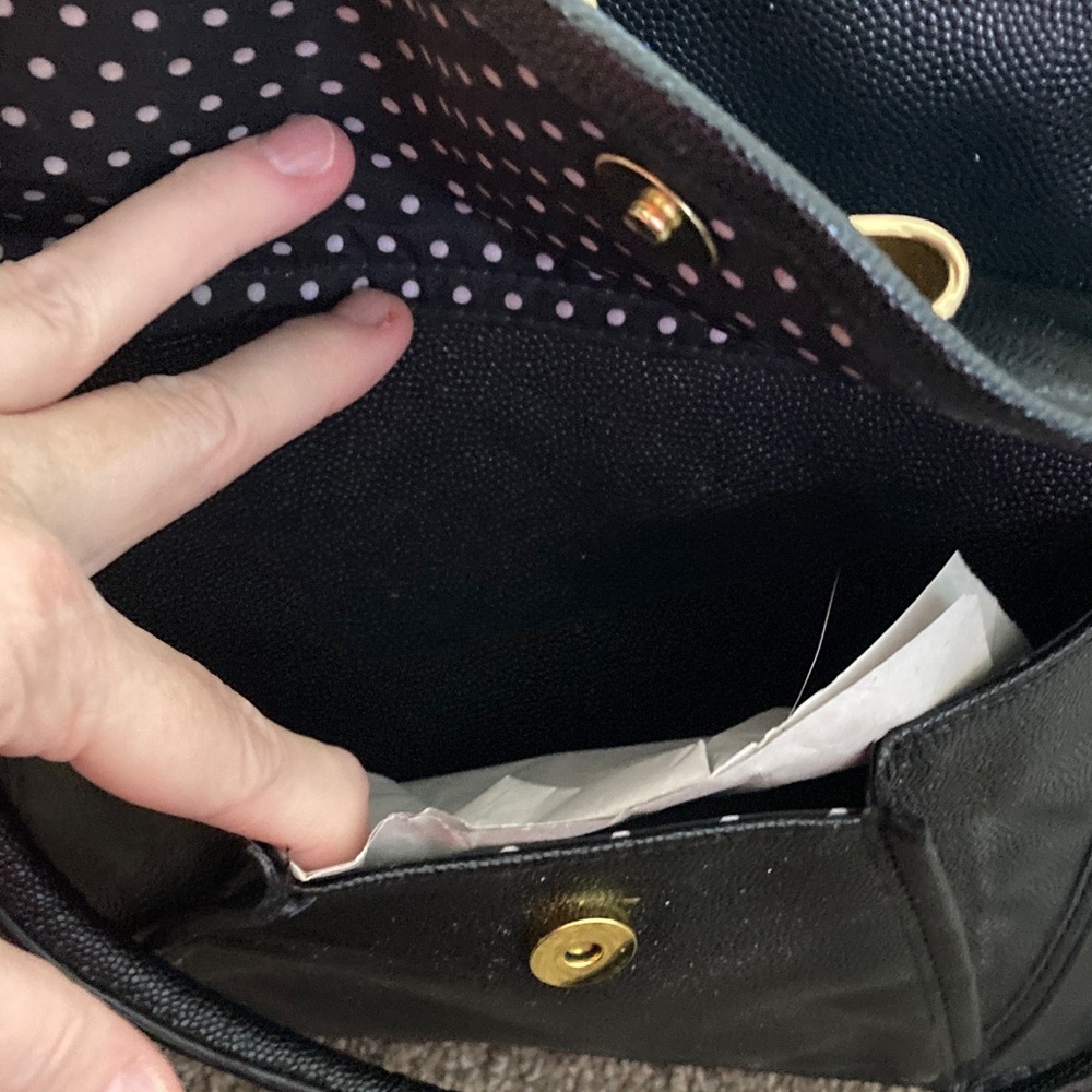 Lulu Guinness Black Purse with Gold Accents - Picture 4 of 11